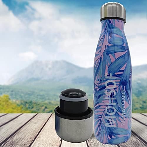 Mohsof Blue 500 מל לשימוש חוזר לבקבוקי מים נירוסטה | בקבוק BPA חולם כפול | כוס ספורט מתכתית עם מכסה אטום דליפות | מתנת ולנטיין בשבילו
